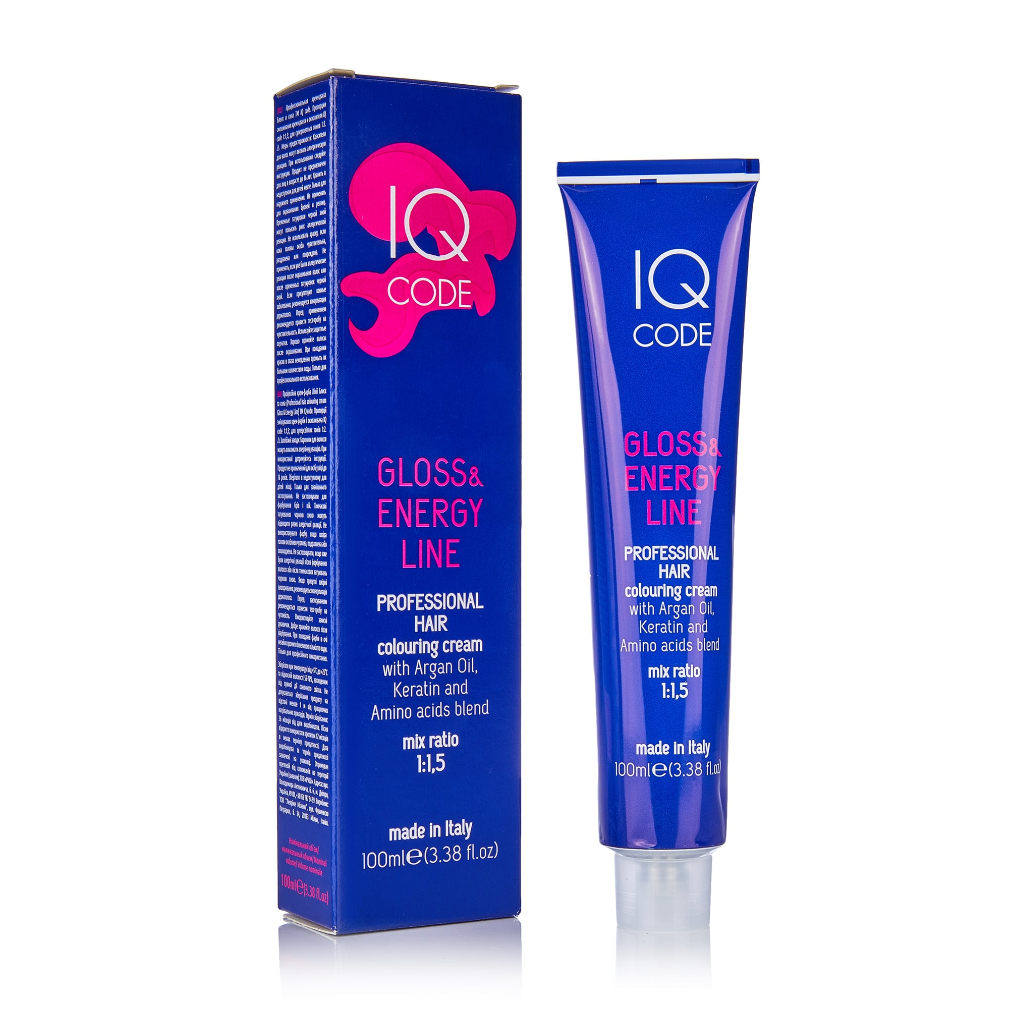 Професійна фарба для волосся IQ Code Gloss &amp; Energy Line, 8/13 Світло-русявий попелястий золотистий, 100 мл